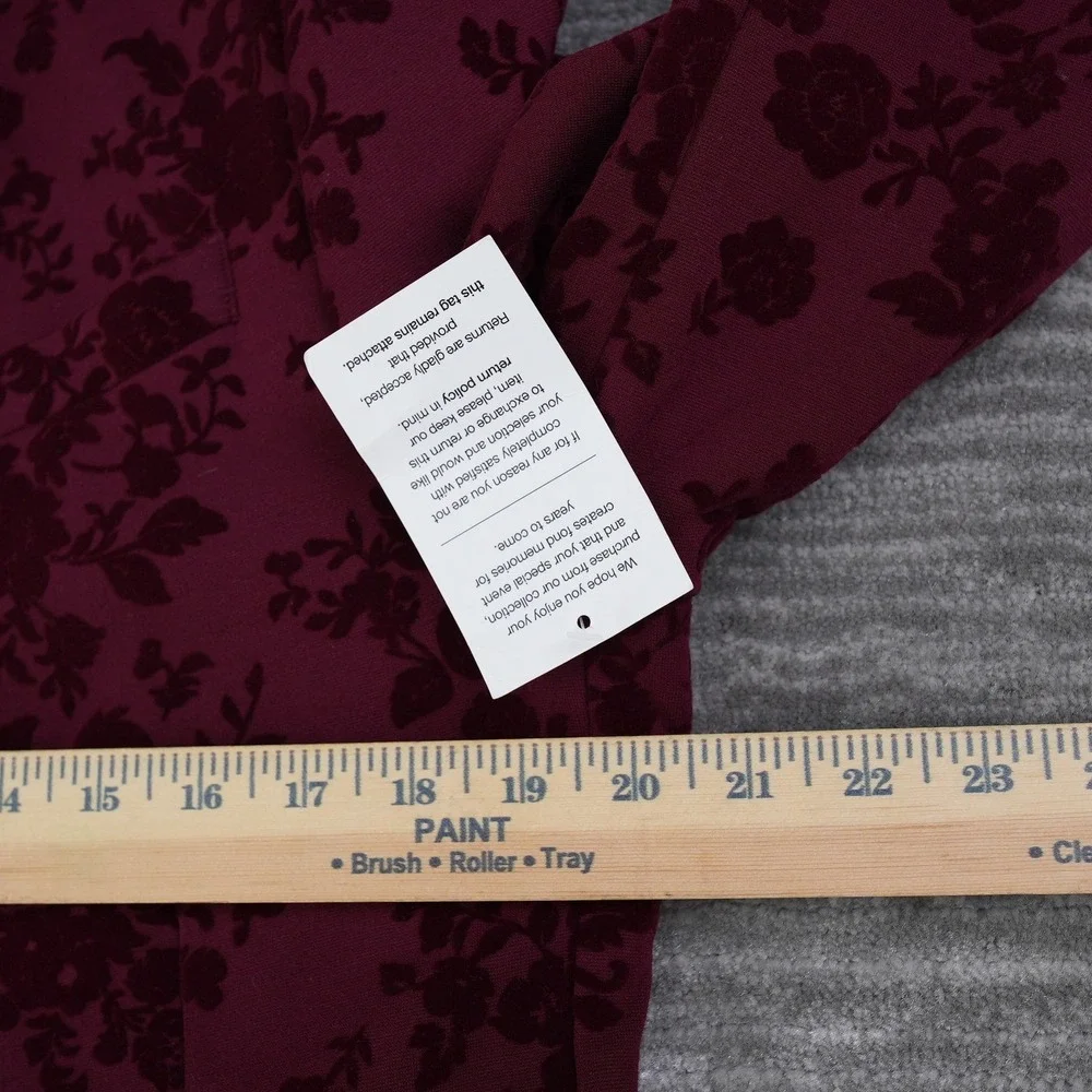 JF J. Ferrar Men Slim Fit Evening Edition Burgundy Floral Velvet Blazer  42R New